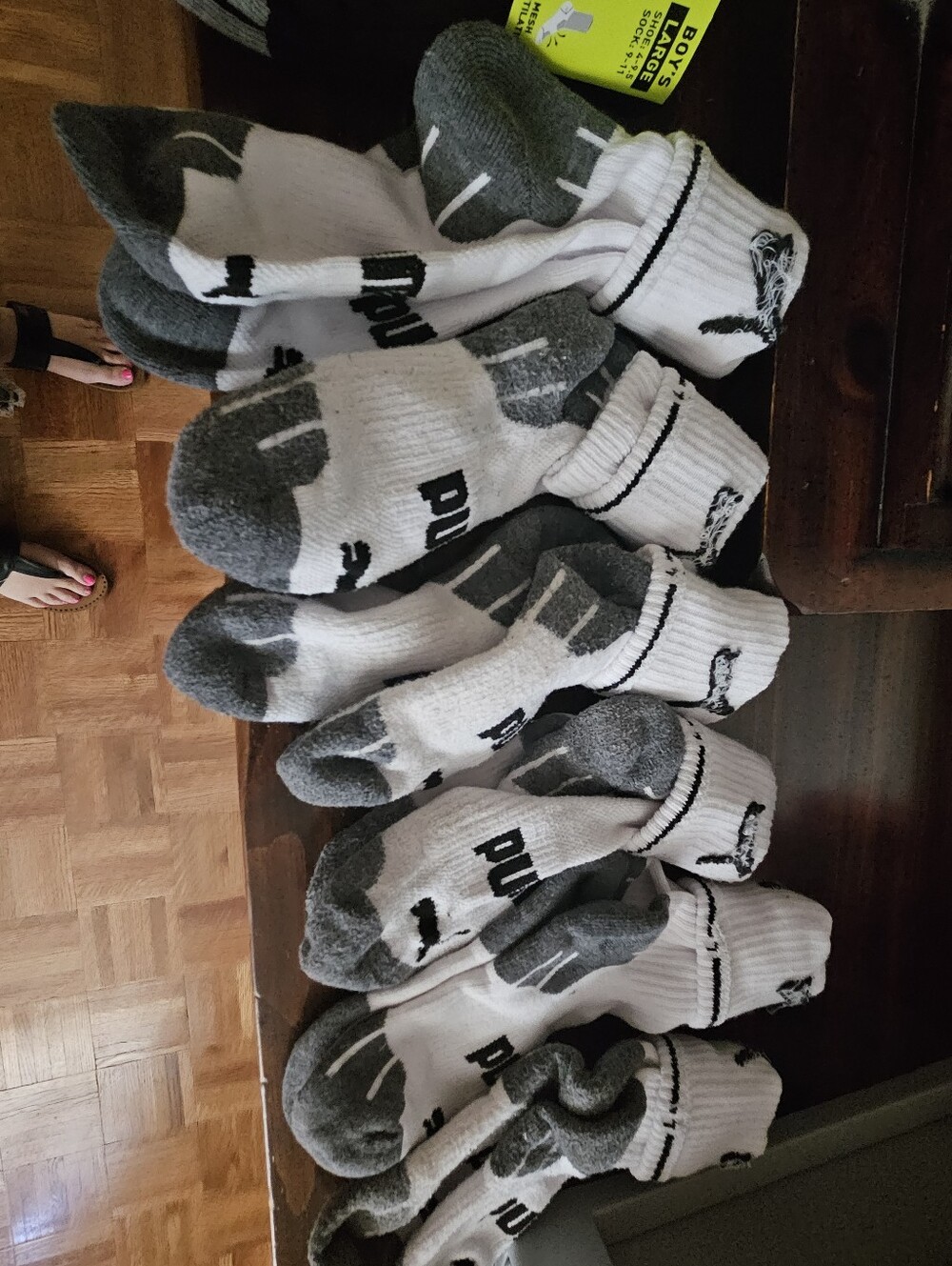 Puma White & Gray/Black Athletic Crew Socks - Multipack